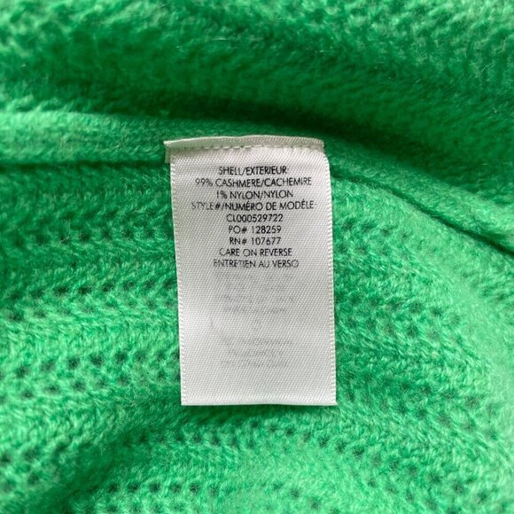 Alice + Olivia Ansley Cashmere Sweater Green Ribbed Knit Cropped - Picture 7 of 9